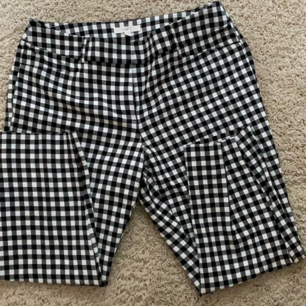 LOFT gingham riviera curvy pants size 14
